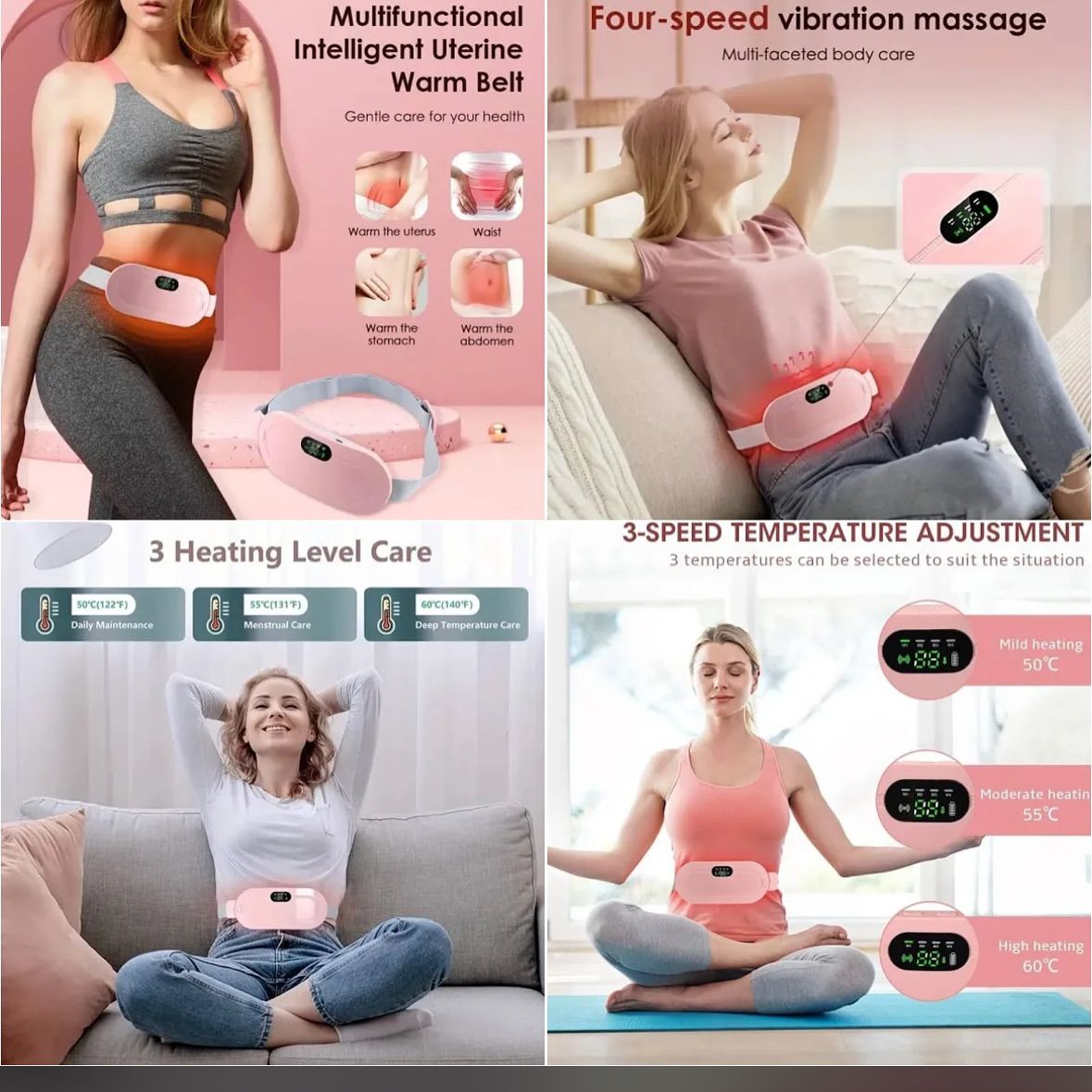 Portable Electric Heating Pad for Period Cramps – USB Rechargeable Pain Relief Belt